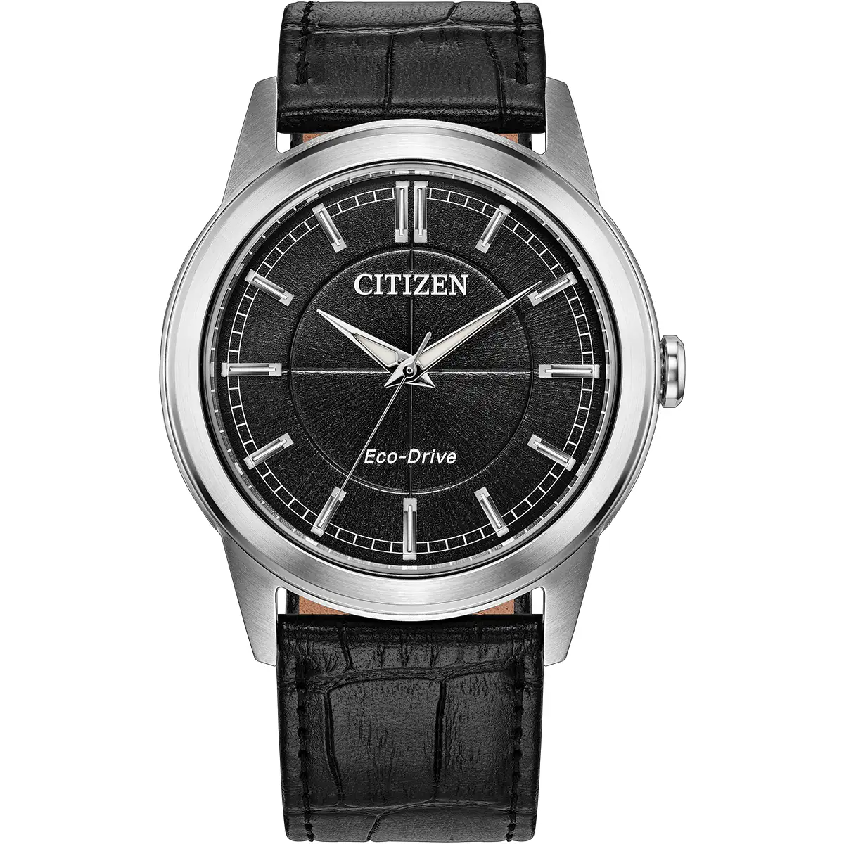 Citizen Eco-Drive Rolan Black Dial Stainless Steel Mens Watch AW2110-06E