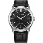 Citizen Eco-Drive Rolan Black Dial Stainless Steel Mens Watch AW2110-06E