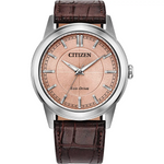 Citizen Eco-Drive Rolan Salmon Dial Stainless Steel Mens Watch AW2110-14Z