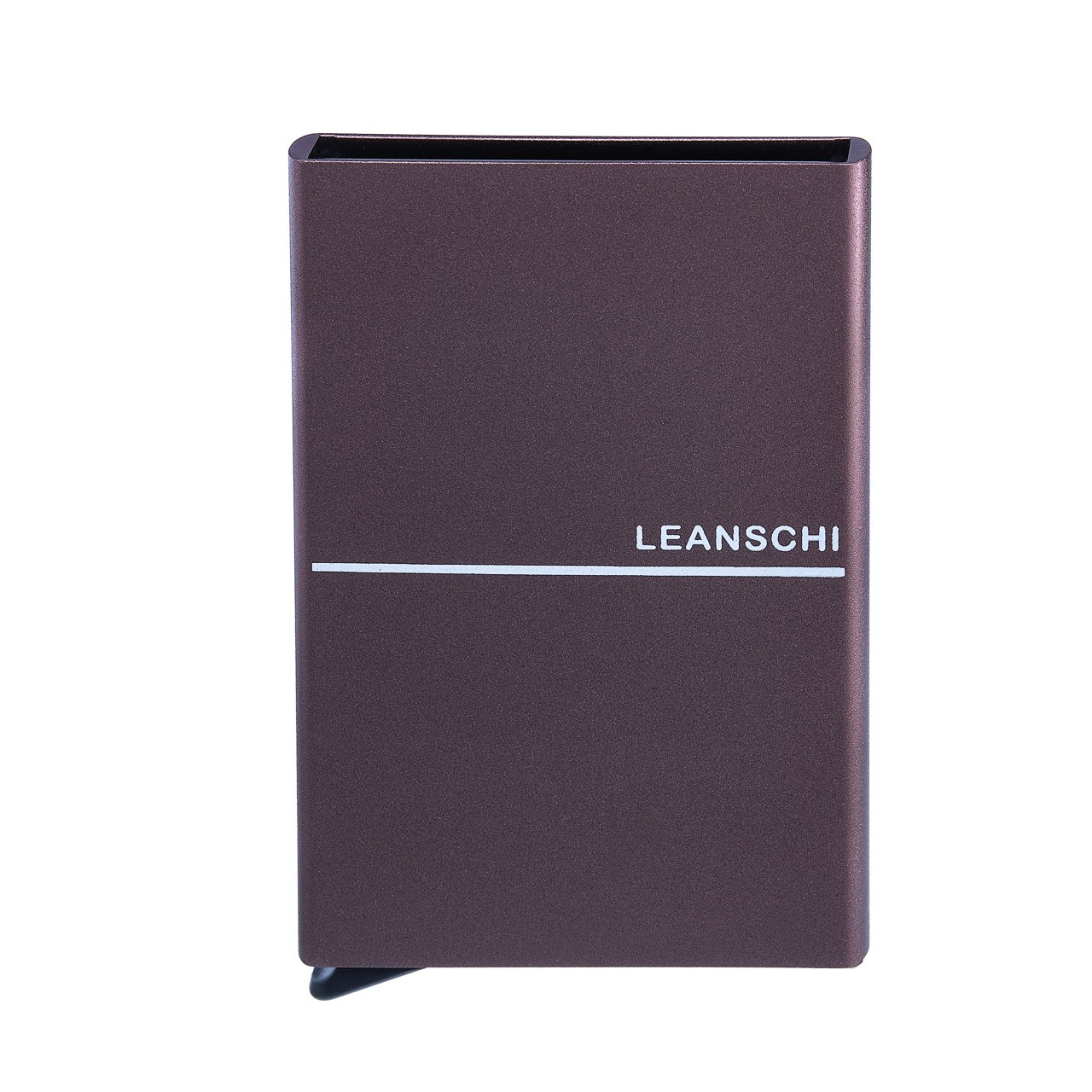 LEANSCHI Tech Wallet V2 Chocolate Aluminium RFID Safe Credit Card Holder