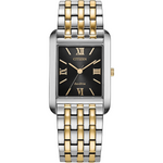 Citizen Eco-Drive Dress Classic Black Dial Two Tone Mens Watch BJ6574-59E