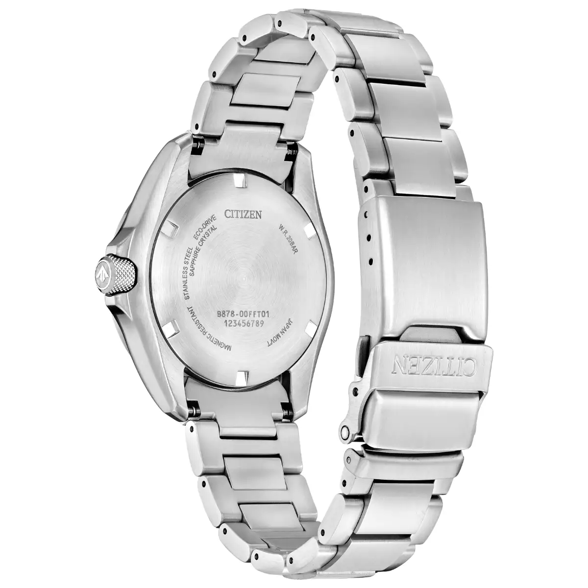 Citizen Eco-Drive Promaster Land GMT Red Dial Stainless Steel Mens Watch BJ7150-50W