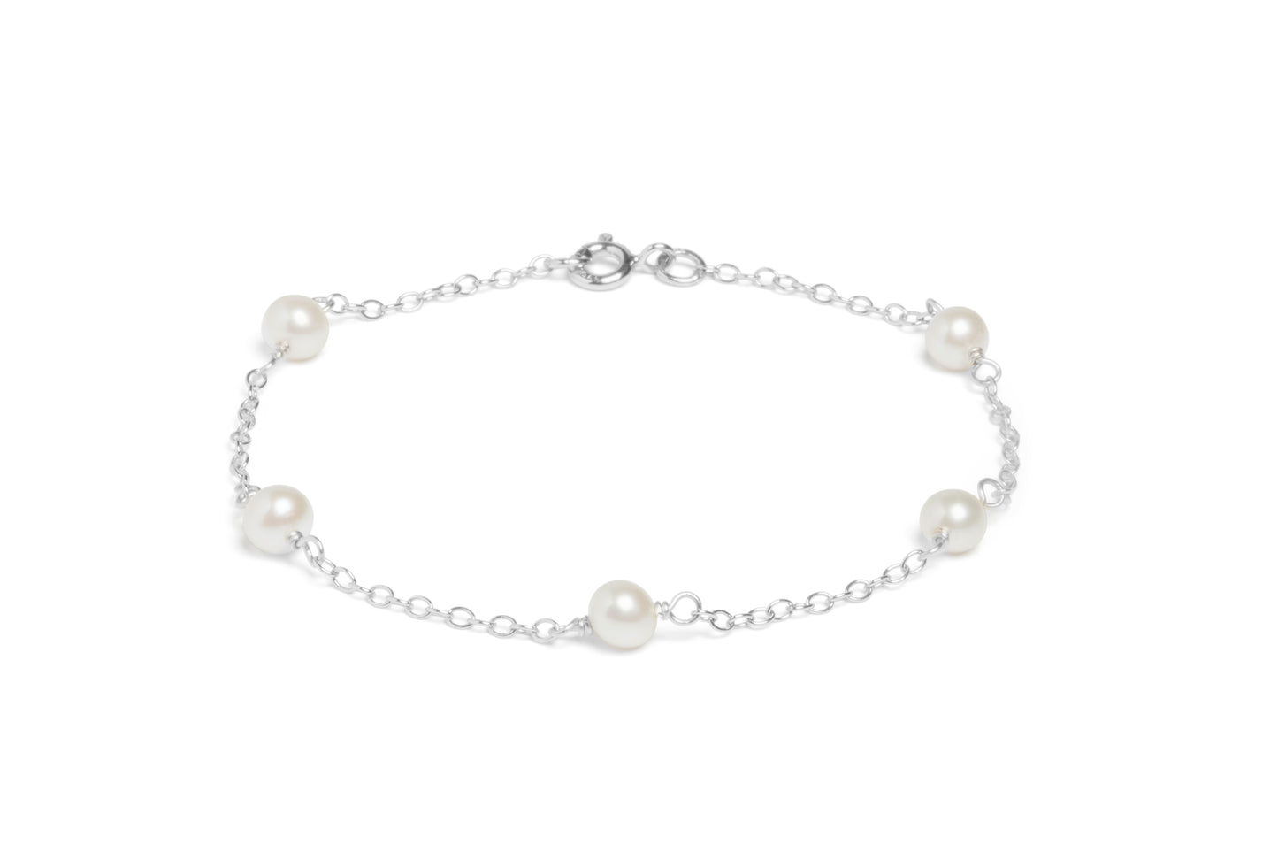 Sterling Silver Cultured Freshwater Pearl Set Bracelet