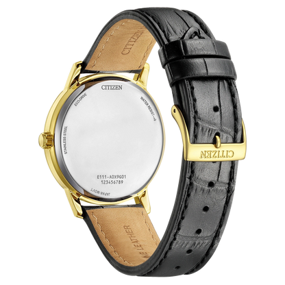 Citizen Eco-Drive White Dial Gold Plated Mens Watch BM6756-01A