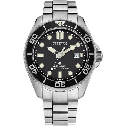 Citizen Eco-Drive Promaster Diver Black Dial Stainless Steel Mens Watch BN0261-51E