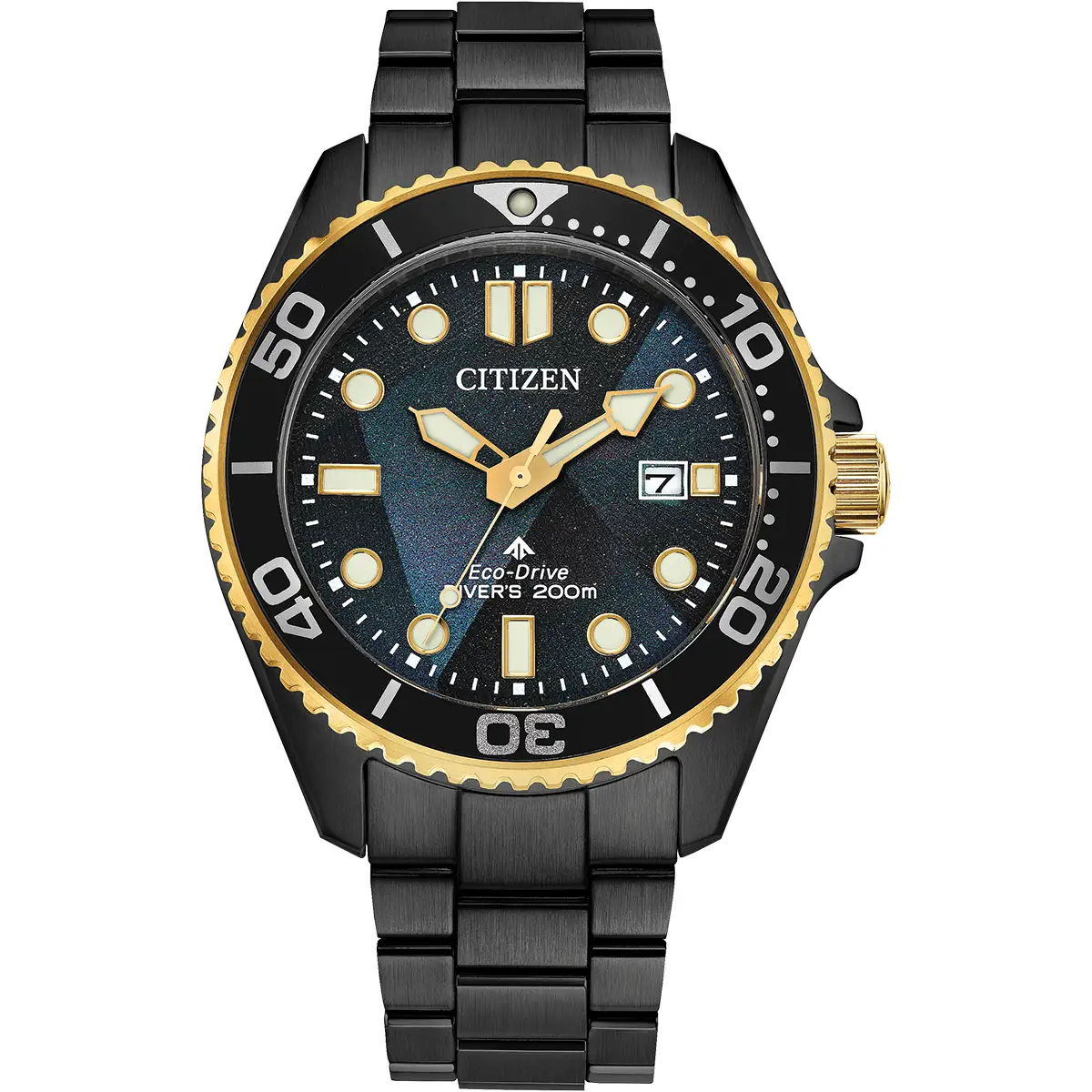 Citizen Eco-Drive Promaster Diver Limited Edition Ion-Plated Black Dial Two Tone Mens Watch AW1890-51X