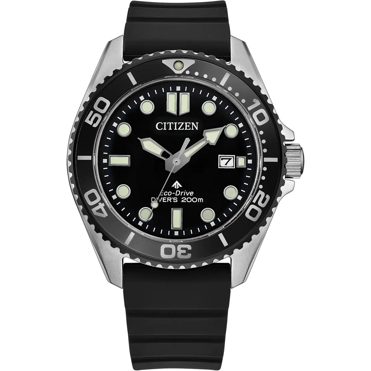 Citizen Eco-Drive Promaster Diver Black Dial Stainless Steel Mens Watch BN0266-07E