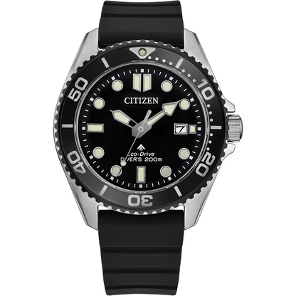 Citizen Eco-Drive Promaster Diver Black Dial Stainless Steel Mens Watch BN0266-07E
