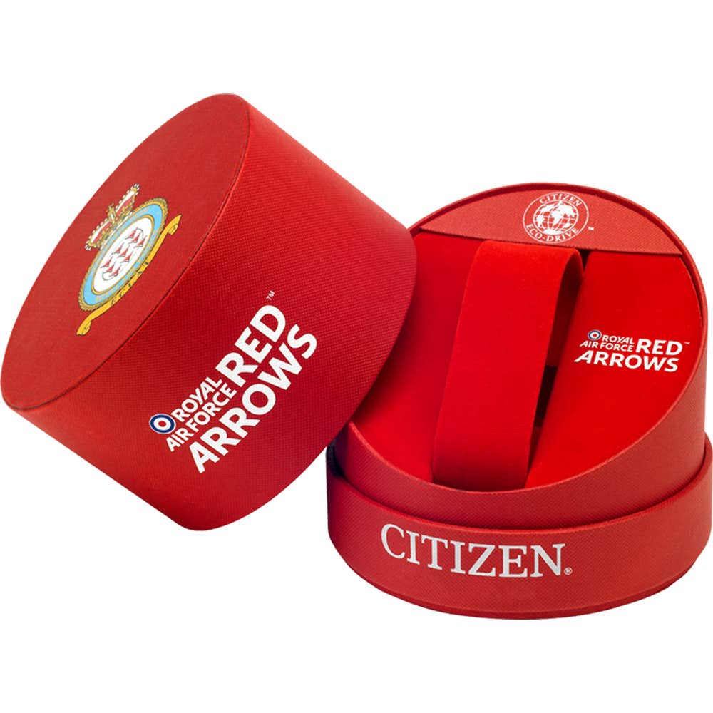 Citizen Eco-Drive Red Arrows Black Dial Stainless Steel Mens Chronograph Watch CA0080-03E