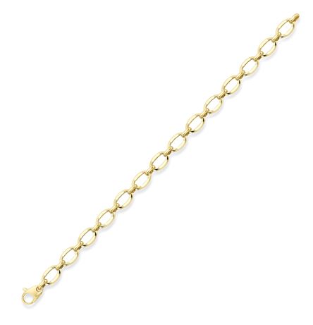 9ct Gold Bevelled Oval Link Bracelet