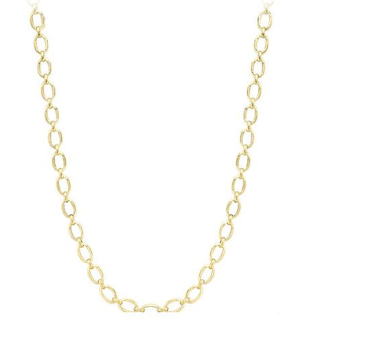 9ct Gold Bevelled Oval Link Necklace