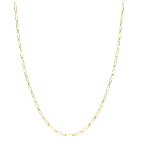 9ct Gold Squared Oval Link Necklace