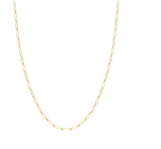 9ct Gold Squared Oval Link Necklace