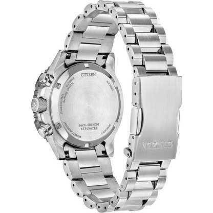 Citizen Eco-Drive Promaster Air Navihawk Salmon Dial Stainless Steel Mens Chronograph Watch CA4664-60X