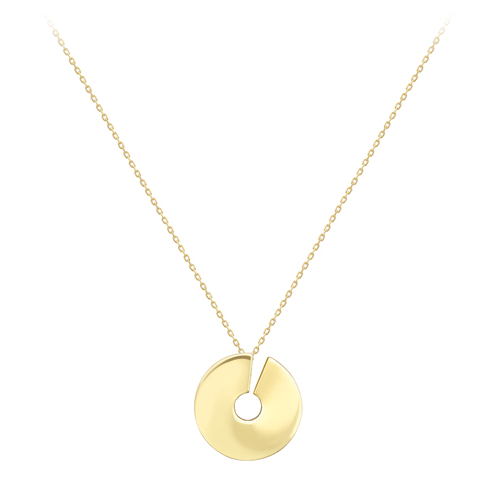 9ct Gold Open Circular Swirl Pendant Necklace