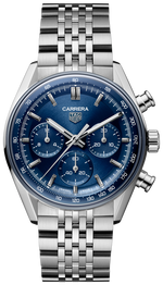 TAG Heuer Carrera Blue Dial Stainless Steel Mens Chronograph Watch CBS2113.BA0053