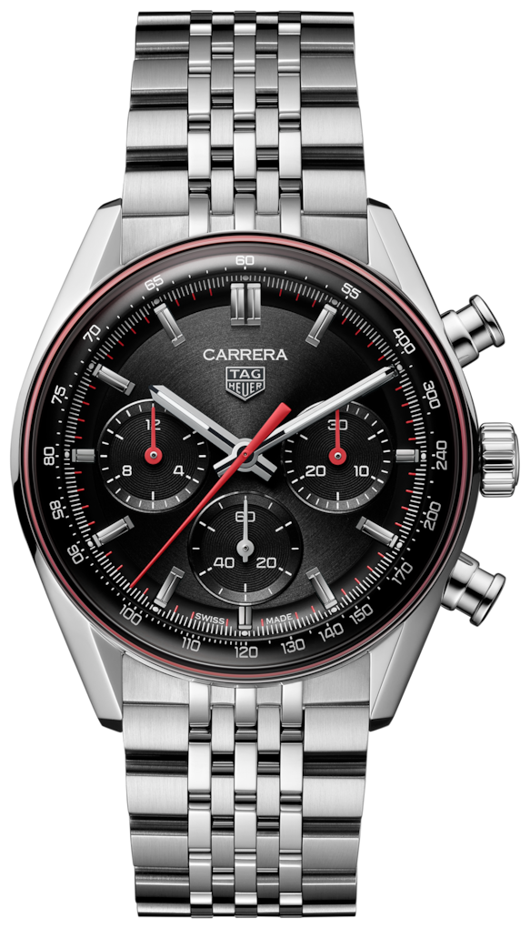 TAG Heuer Carrera Black Dial Stainless Steel Mens Chronograph Watch CBS2114.BA0053