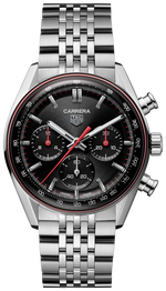 TAG Heuer Carrera Black Dial Stainless Steel Mens Chronograph Watch CBS2114.BA0053