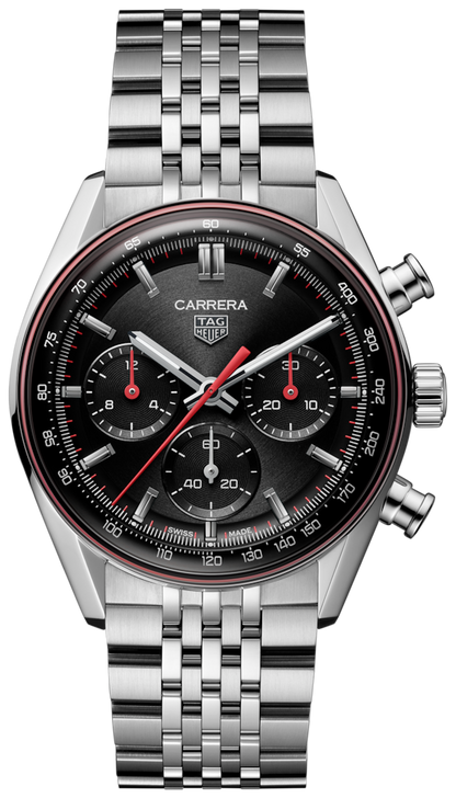 TAG Heuer Carrera Black Dial Stainless Steel Mens Chronograph Watch CBS2114.BA0053