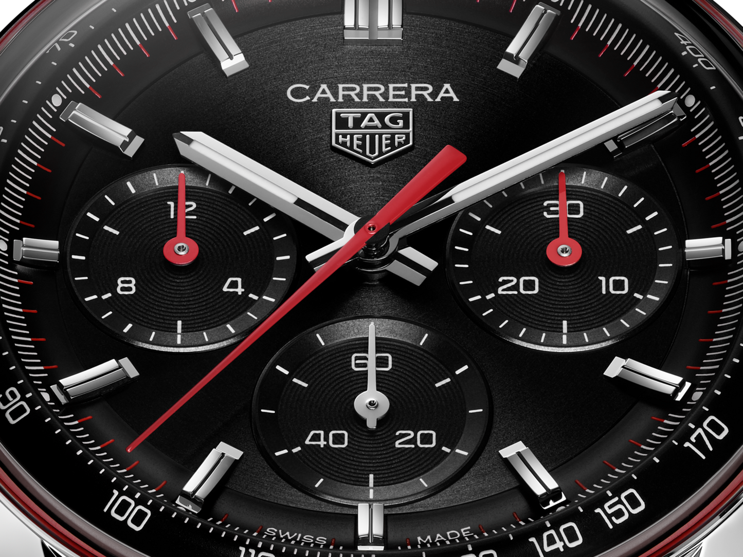 TAG Heuer Carrera Black Dial Stainless Steel Mens Chronograph Watch CBS2114.BA0053