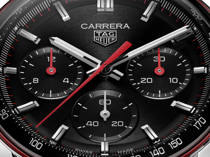 TAG Heuer Carrera Black Dial Stainless Steel Mens Chronograph Watch CBS2114.BA0053