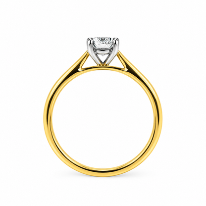 18ct Yellow Gold & Platinum Solitaire 4 Claw Set 1.00ct Single Stone Diamond Ring