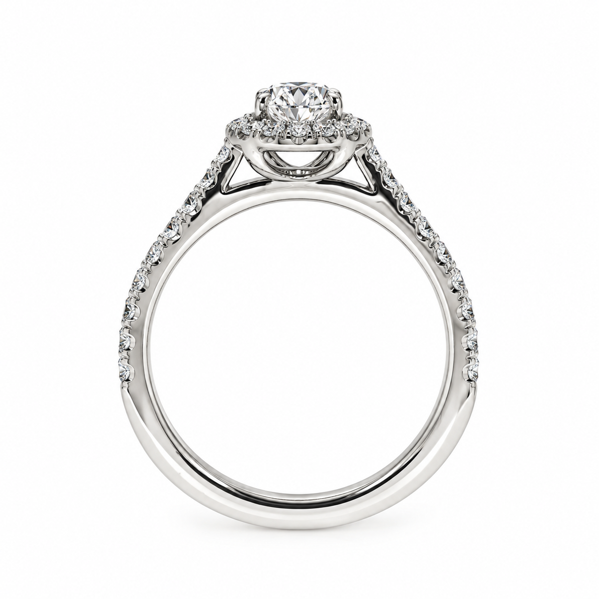 Platinum Claw Set Pear Shaped Diamond Halo Cluster Dress Ring