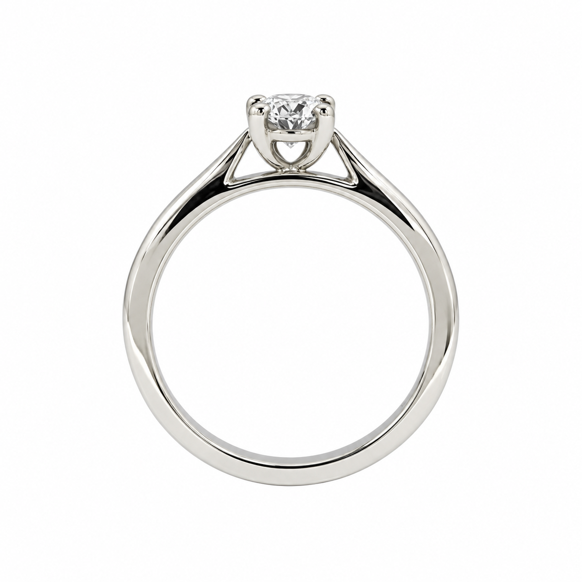 Platinum Solitaire 4 Claw Set 0.70ct Single Stone Oval Cut Diamond Ring