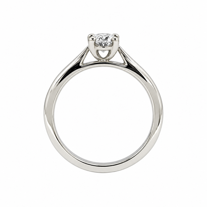 Platinum Solitaire 4 Claw Set 0.70ct Single Stone Oval Cut Diamond Ring