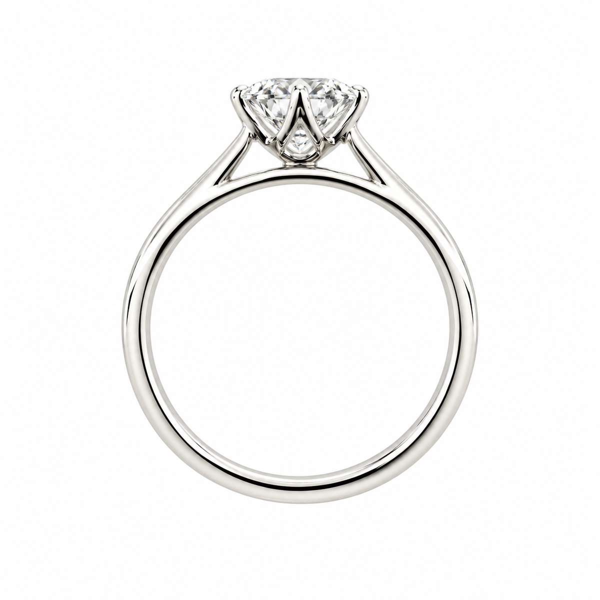 18ct White Gold Solitaire 4 Claw Set 0.72ct Single Stone Princess Cut Diamond Ring