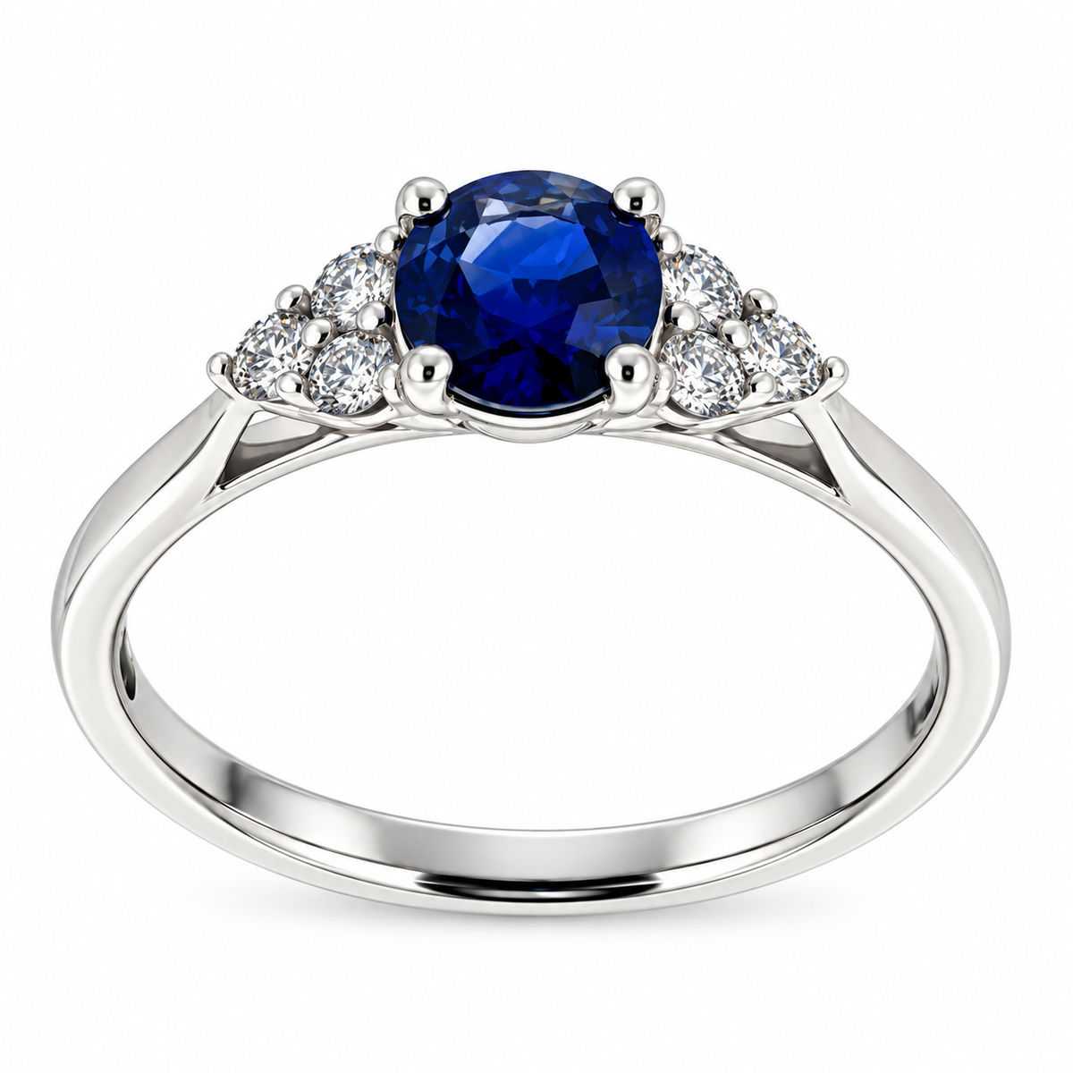 Platinum Sapphire & Diamond Set Dress Ring