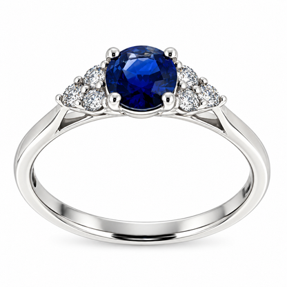 Platinum Sapphire & Diamond Set Dress Ring