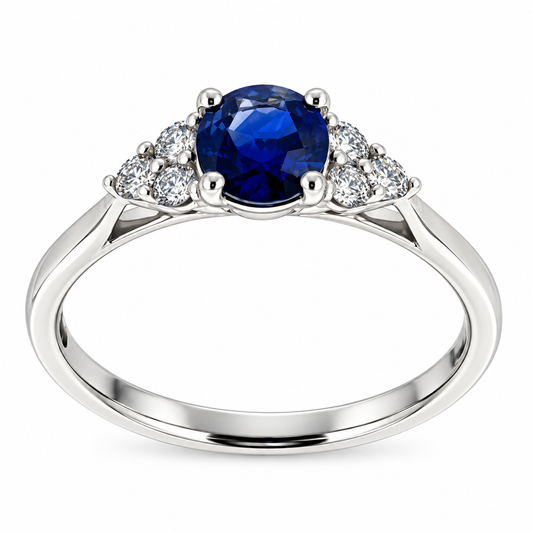 Platinum Sapphire & Diamond Set Dress Ring