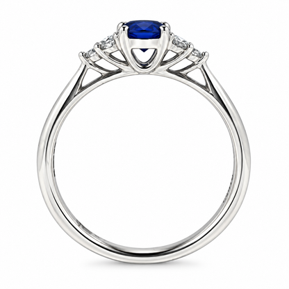 Platinum Sapphire & Diamond Set Dress Ring