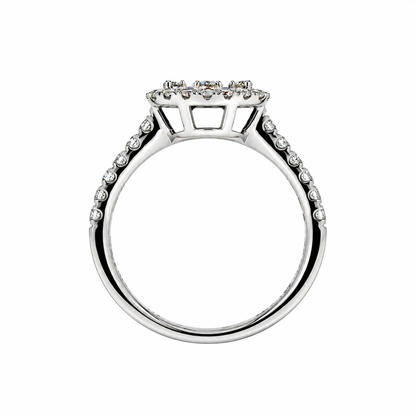 14ct White Gold Sapphire & Diamond Set Cluster Ring