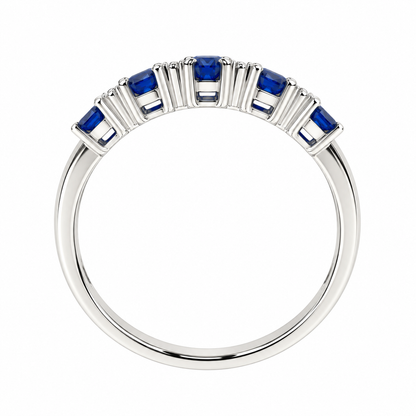 9ct White Gold Oval Sapphire & Diamond Set Dress Ring