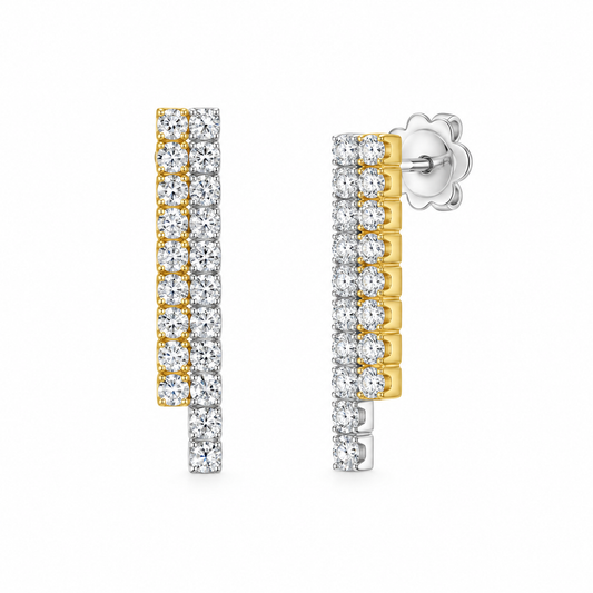 18ct Gold SKYLINE 1.50ct Diamond Set Drop Earrings