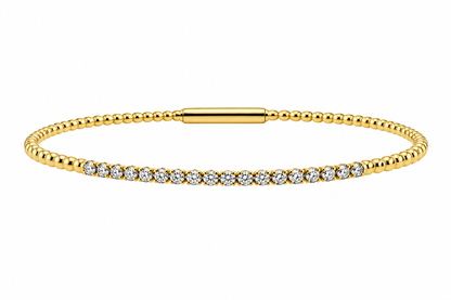 14ct Yellow Gold 0.42ct Diamond Set Flexi Bangle