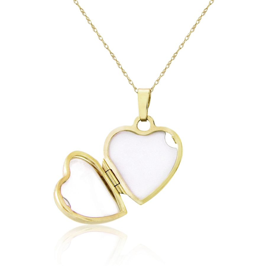 9ct Gold Heart Shaped Diamond Set Locket Pendant Necklace