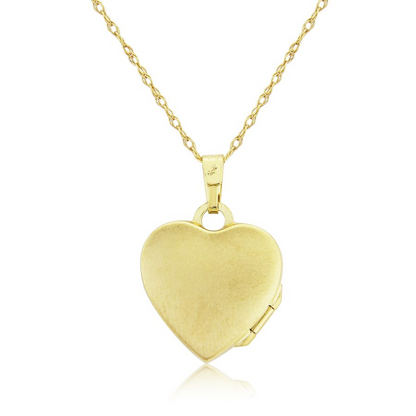 9ct Gold Heart Shaped Diamond Set Locket Pendant Necklace