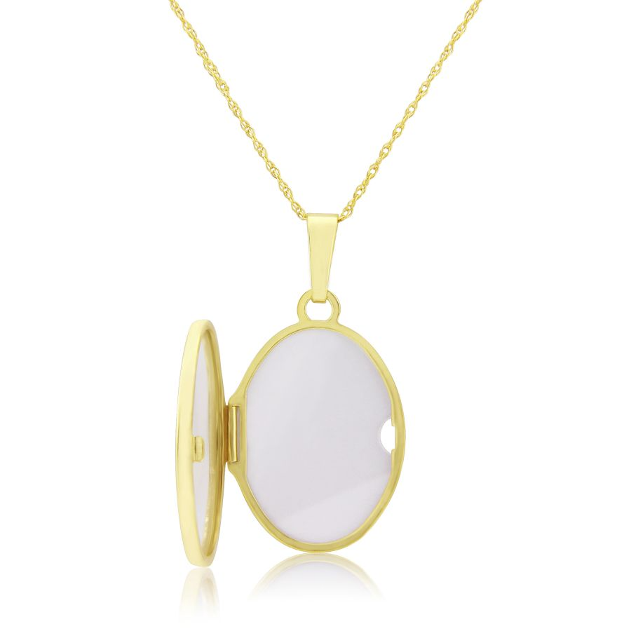 9ct Gold Hand Engraved Oval Locket Pendant Necklace