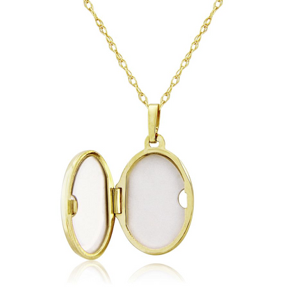 9ct Gold Polished Oval Locket Pendant Necklace