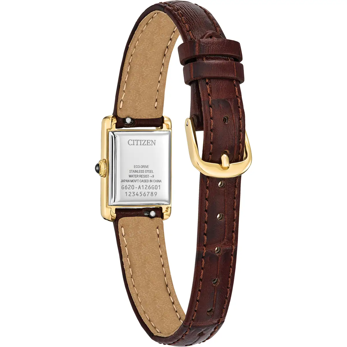 Citizen Eco-Drive Fio Roma Silver Dial Gold Plated Womens Watch EG2797-13A