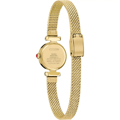 Citizen Eco-Drive Fio Champagne Dial Gold Plated Womens Watch EG7086-57P