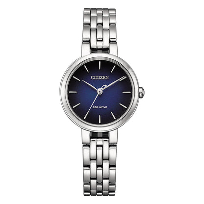 Citizen Eco-Drive Silhouette Blue Dial Stainless Steel Womens Watch