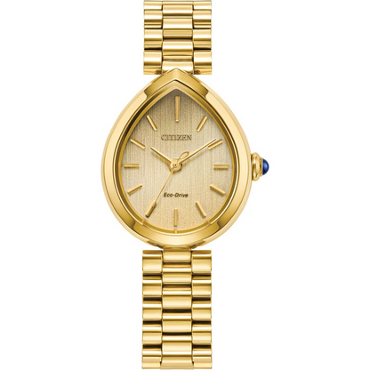 Citizen Eco-Drive Citizen L Rainell Champagne Dial Gold Plated Womens Watch EM1202-50P