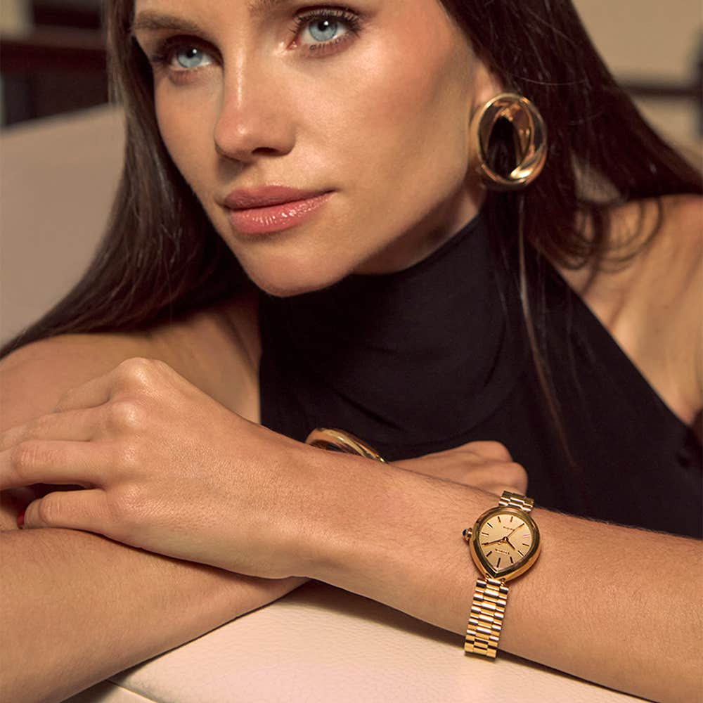 Citizen Eco-Drive Citizen L Rainell Champagne Dial Gold Plated Womens Watch EM1202-50P