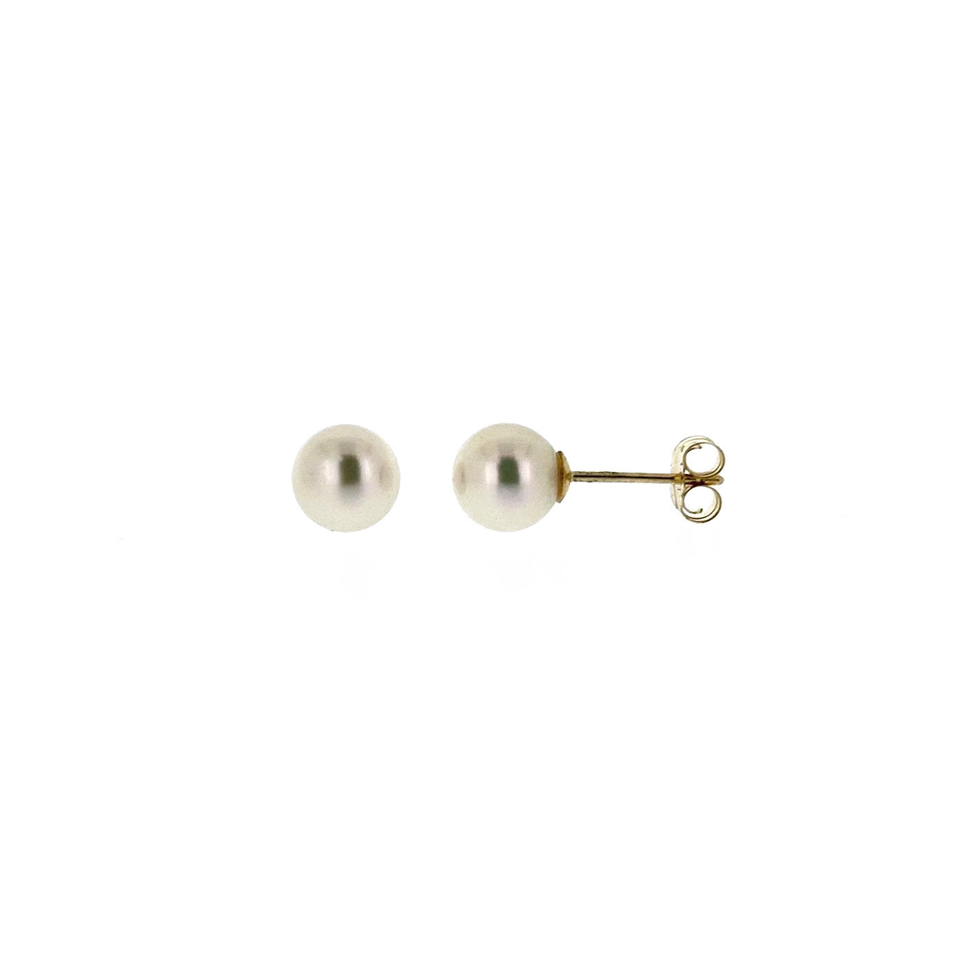 9ct Gold 6.5-7mm Cultured Japanese Akoya Pearl Stud Earrings
