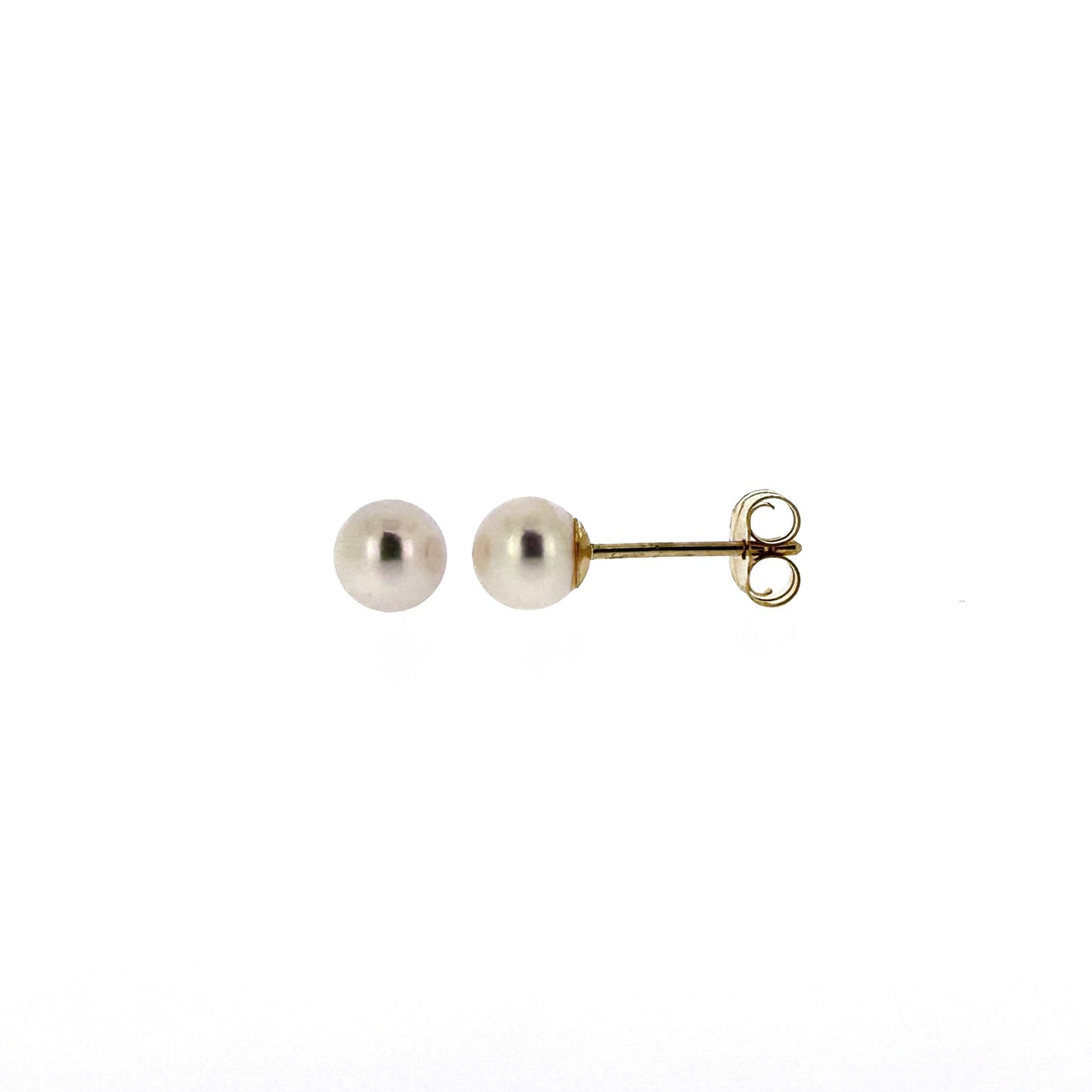 9ct Gold 5.5-6mm Cultured Japanese Akoya Pearl Stud Earrings