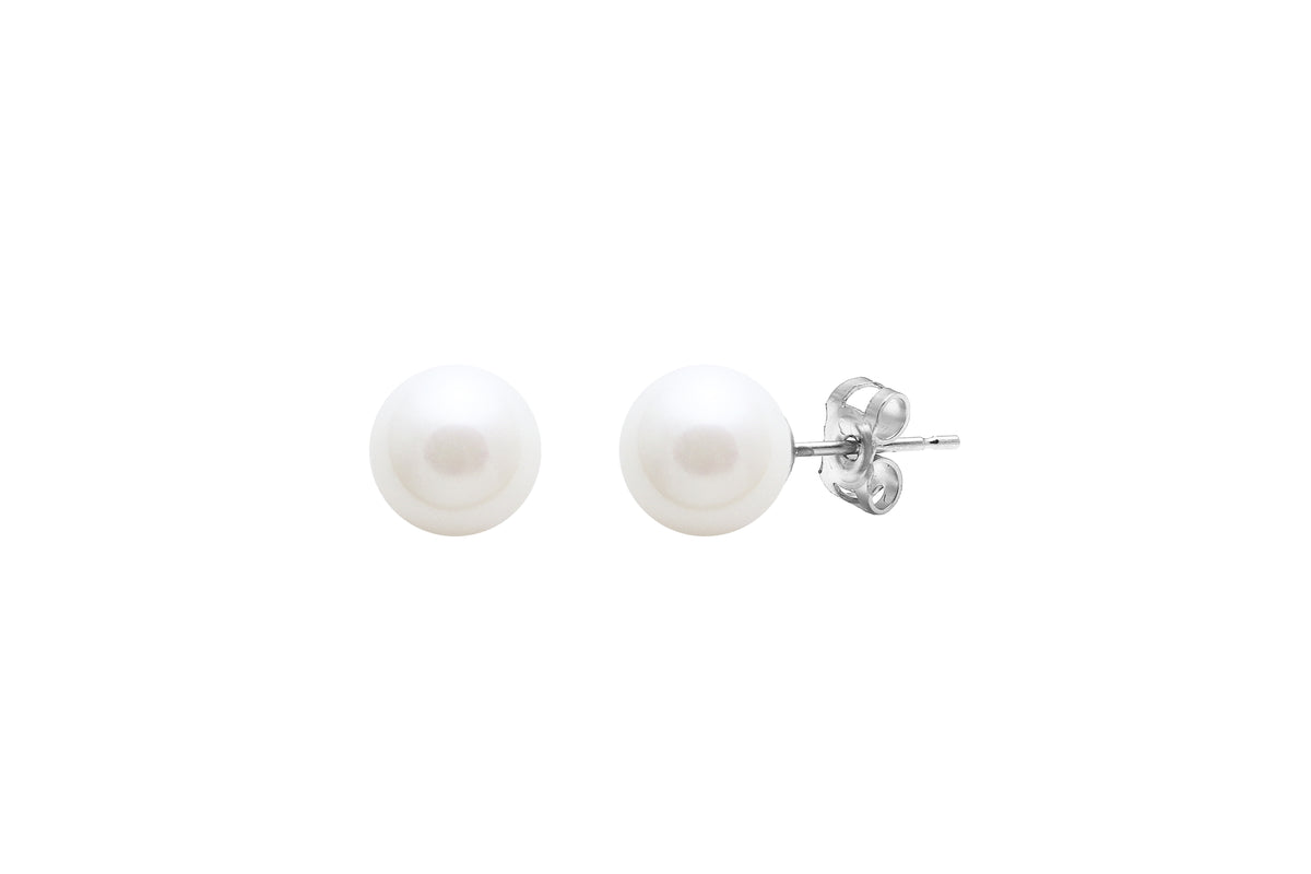 Sterling Silver 5.5-6mm Cultured Freshwater Pearl Stud Earrings